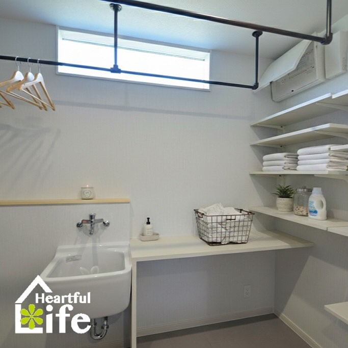 脱衣室も兼ねたランドリールーム🫧✨